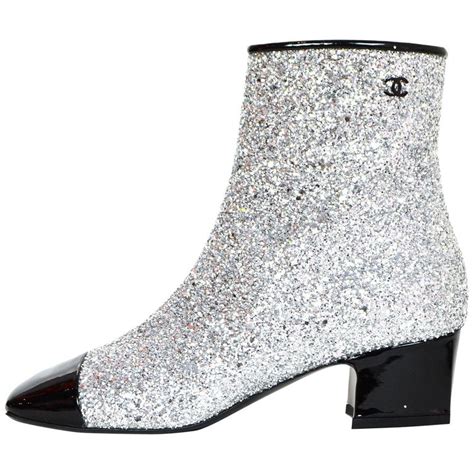 chanel silver boots|chanel black canvas heel boots.